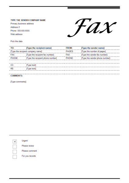 Mac Fax Cover Sheet Templates Download